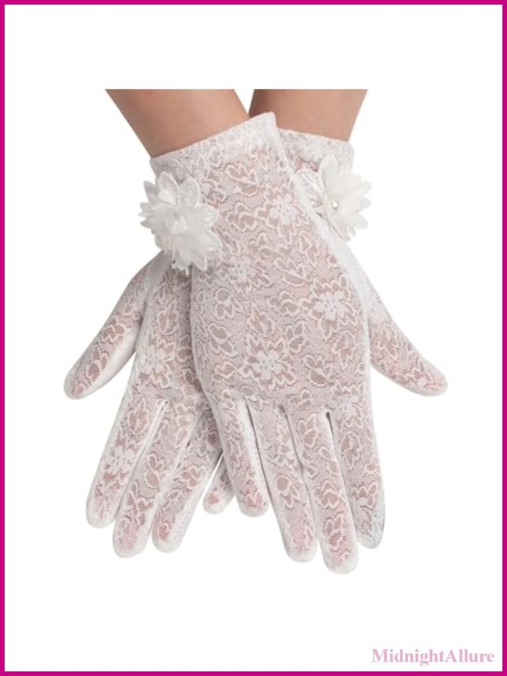 Lace Gloves Women Short Floral Tea Party Wedding Opera Cosplay